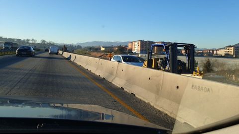Obras del tercer carril de la autopista 'Y'