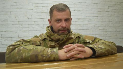 Boris Riabuja, teniente coronel del Ejército de Ucrania y jefe encargado de la defensa de Járkov.