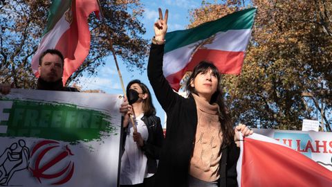 protesta en apoyo a las mujeres iranes.