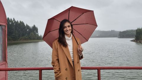 Yolanda Hermida, en el pantano de As Forcadas.
