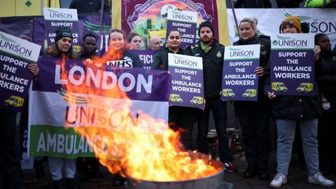 Manifestacin en Londres de conductores de ambulancias la semana pasada
