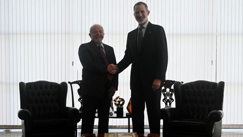Luiz Inácio Lula da Silva se reunió este lunes con Felipe VI en el primer encuentro bilateral tras tomar posesión del cargo