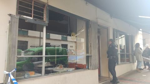 Cafetería afectada por el derrumbe en Oviedo