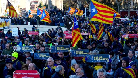 Manifestacin convocada por los independentistas en Barcelona