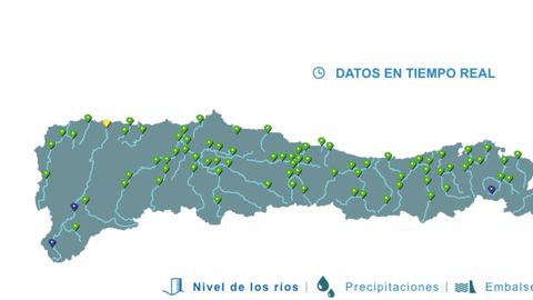 Mapa de la situacin de los ros asturianos