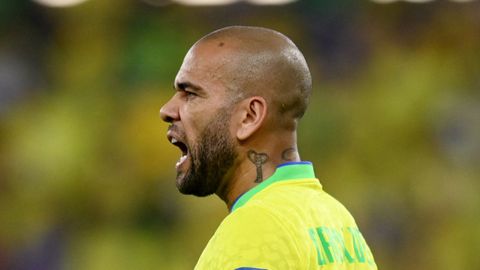 Dani Alves, en el partido entre Brasil y Corea del Sur del Mundial de Catar