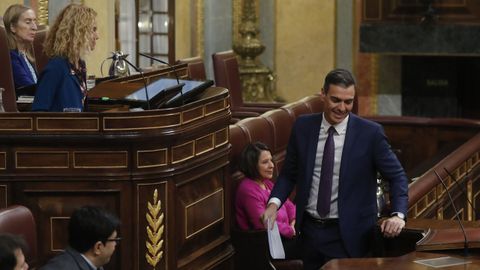 El presidente del Gobierno, Pedro Sánchez, en la sesión plenaria de este martes en el Congreso