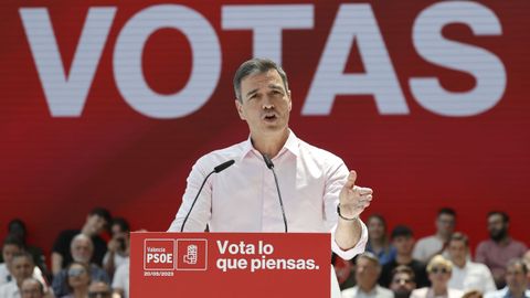 Pedro Snchez en el acto electoral del PSOE valenciano.