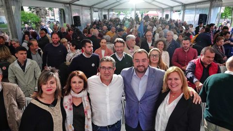 Acto político celebrado en Langreo en el que han intervenido Adrián Barbón, Patxi López, Carmen Arbesú y Mónica Ronderos