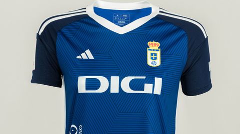 Frontal de la nueva camiseta del Real Oviedo