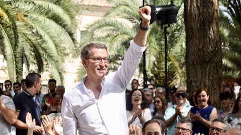 Núñez Feijoo, durante su intevención en un acto en Ciudad Real