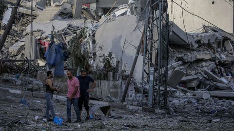 Edificios arrasados en la Franja de Gaza.