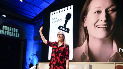 La actriz estadounidense Meryl Streep, Premio Princesa de Asturias de las Artes 2023, mantiene este mircoles en Oviedo varios encuentros con profesorado, alumnado y pblico para hablar de la interpretacin y de su trayectoria profesional, a dos das de recoger el galardn