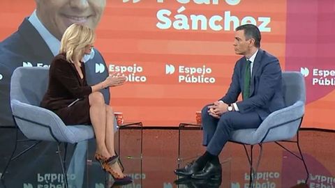 El presidente del Gobierno, Pedro Snchez, durante la entrevista con Susanna Griso