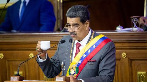 Maduro presenta su rendicin de cuentas ante la Asamblea Nacional (AN, Parlamento), de contundente mayora oficialista, el lunes en Caracas.