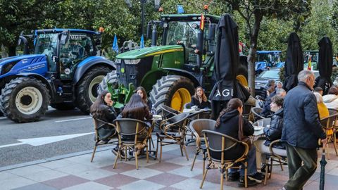 Decenas de tractores siguen colapsando este jueves las calles del centro de Oviedo en la protesta agrcola y ganadera 
