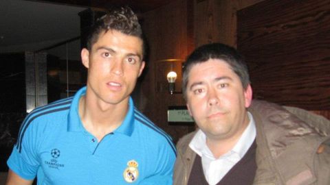 El ovetense Ander Azcrate, junto con el futbolista portugus Cristiano Ronaldo