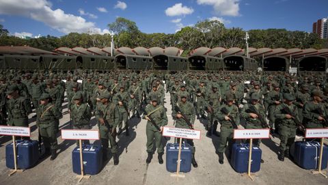 Miembros de la Fuerza Armada Nacional Bolivariana de Venezuela, en una imagen de archivo.
