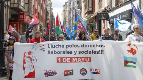 Manifestacin de CSI, CGT, CNT y la Intersindical Asturiana