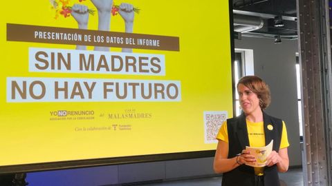 La fundadora del Club de Malasmadres, Laura Baena, durante la presentacin del estudio Sin Madres no hay futuro