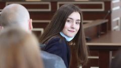 Sofa Sapega en un juicio que tuvo lugar en Bielorrusia el mes pasado.