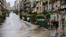Calles sin coches en Vigo en mato del 2020