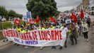 Los trabajadores de la planta de Servia se manifestaron en Porto do Son a finales de agosto para defender el modelo de gestión de los residuos