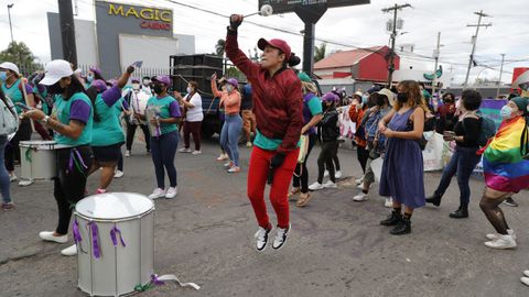 Decenas de mujeres participan en una movilizacin en Tegucigalpa (Honduras)