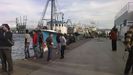 Foto de archivo de pesqueros amarrados en el puerto de Tánger