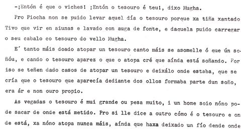 Un dos fragmentos do discurso orixinal mecanografado que agora se pode ver na web da RAG.