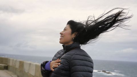 El viento sopló intensamente en la torre de Hércules (A Coruña)