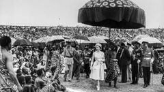 Visita de la reina a Ghana en 1961.