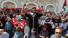 Protestas en Tnez contra el presidente Kais Said el pasado 15 de mayo.