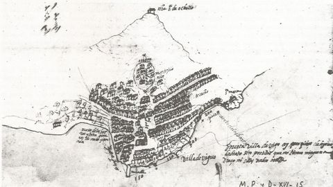 Plano de Vigo, atribuido a Turriano, de 1597