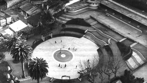Vista area de la pista del Casino de A Corua, que estaba ubicado en la calle Juan Florez en 1959
