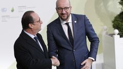 Hollande y Michel, hoy en Pars