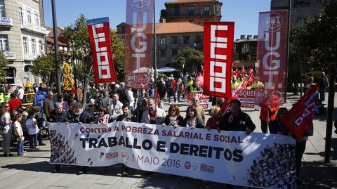 Manifestacin central de UGT y Comisiones en Pontevedra
