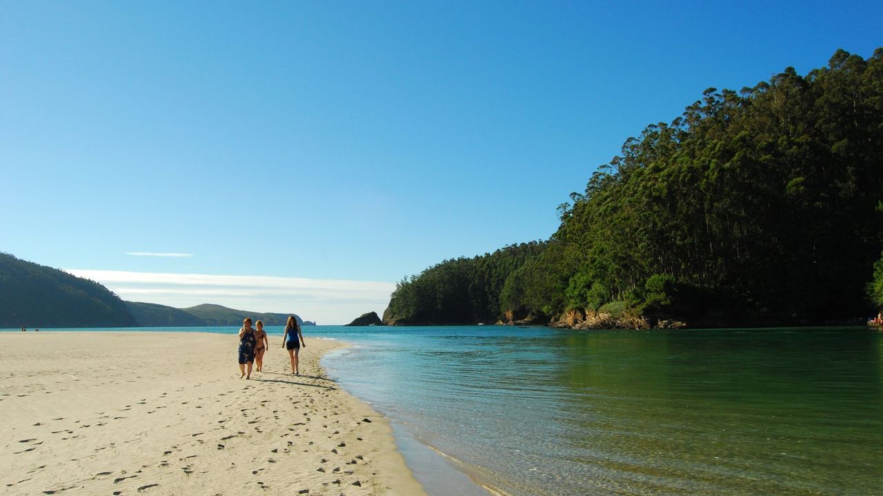 Las imgenes de la primera noche del Albario.Paseo por la playa de Vilarrube (Valdovio)