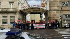 Protesta de los trabajadores de seguridad del astillero Barreras