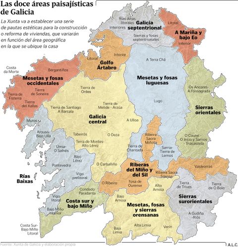 Las doce reas paisajsticas de Galicia