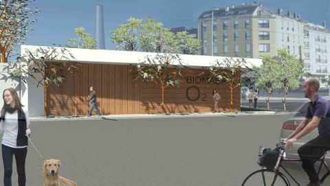 Recreación de cómo será la central de biomasa del barrio de A Residencia