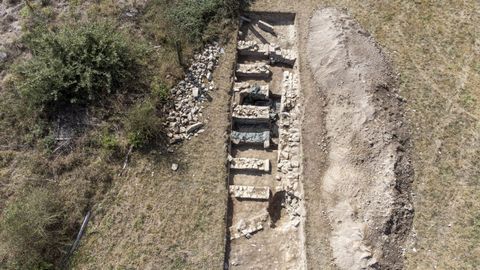 rea excavada hasta ahora. Una vista tomada con dron de la parcela excavada en Proendos, que duplicar su extensin con las excavaciones que se realizarn en diciembre