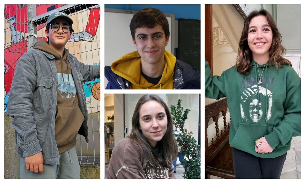 Yo s� te pido... La Luna.A la izquierda, Iago Villanueva, en el centro Manuel Omil y Luc�a P�rez y, a la derecha, Saleta Oltra