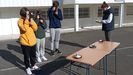 Alumnos del IES Sánchez Cantón de Pontevedra realizaron la práctica de navegación astronómica en el patio del instituto