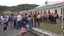 Trabajadores de la factora de Vesuvius en Langreo protestan en el interior de la empresa tras el anuncio del cierre