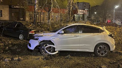 Image of the area of ​​the Russian city of Belgorod where a bomb fell from a fighter jet of the Moscow Air Force