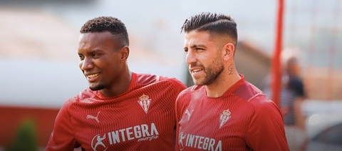 Juan Otero y Gio Zarfino en un entrenamiento