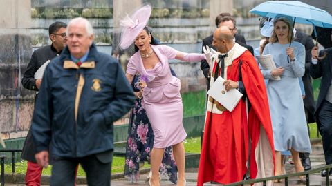 Katy Perry, a la salida de Westminster tras la coronación