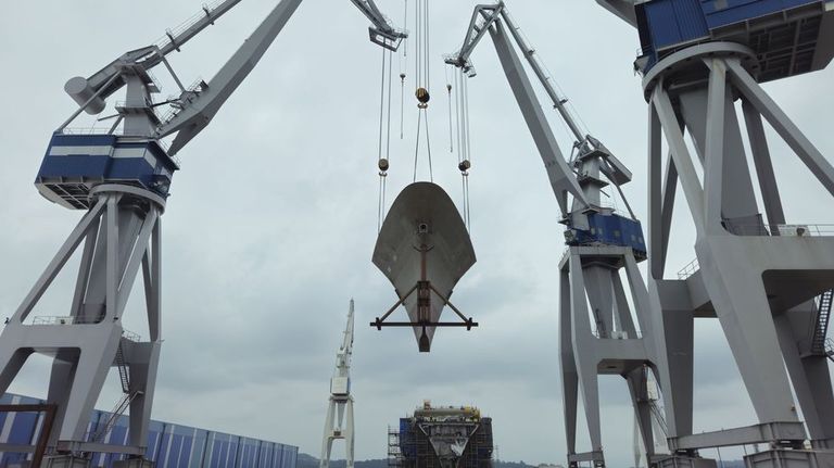 Navantia colocará este lunes la quilla de la tercera F-110 mientras ultima la botadura de la segunda