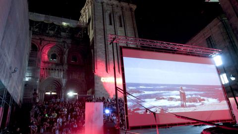 Proyección de cortos del festival Curtocircuito de Santiago, en una imagen del 2019.